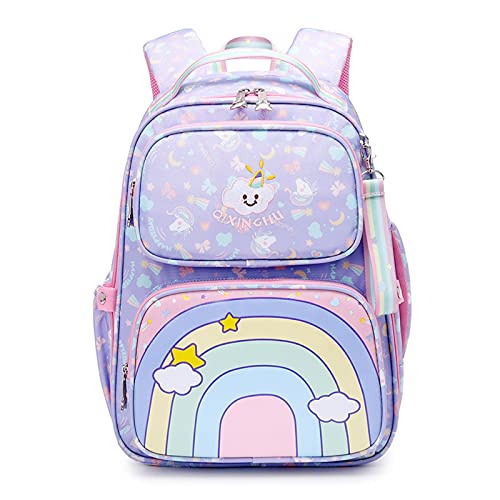 UKKD Mochila Escolar Mochila De La Escuela De La Escuela De La Escuela Linda De La Colonia Grande Mochila Impermeable Bagpack del Arco Iris Bolsas De Libro Dulce para Las-Style 2 Pink