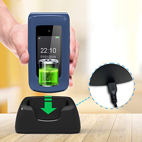 Uleway Teléfono Móvil Simple para Mayores con Teclas Grandes ácil de Usar Telefonos Basicos para Ancianos con SOS Botón, Bluetooth, MP3 Player, Cámara (con 1 * 1000 mAh Batería)