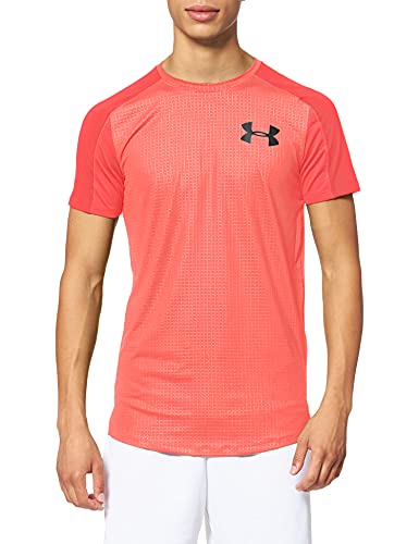 Under Armour Mk1 Emboss Camisa Manga Corta, Hombre, Rojo, MD