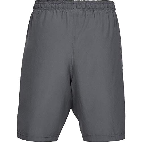 Under Armour Woven Graphic Wordmark, pantalón corto hombre, Gris (Pitch Gray / Orange Glitch) , M