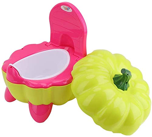 UNHO Orinal para Niños Inodoro Portátil para Bebé Orinal de Entrenamiento para Niños con Respaldo Ergonómico y Base Antideslizante Forma de Calabaza Color Rojo