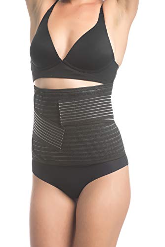 Upspring Shrinkx Belly - Faja abdominal de fibra de carbón de bambú, adelgazante y corsé para el soporte y el adelgazamiento post-parte, color negro, talla L/XL