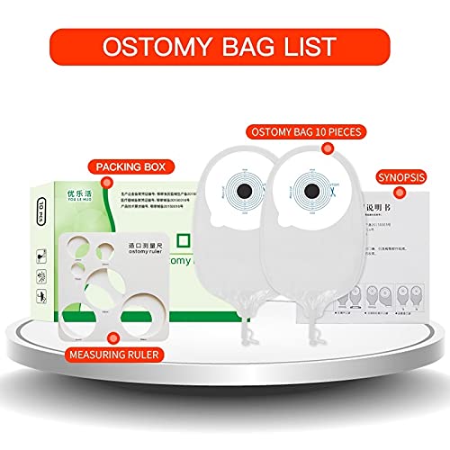 Urostomía colostomía bolsas desechable orina incontinencia productos parasomal colostomía eviden kit 10 unids bolsa de ostomía una pieza 15-45mm diseño anti-reflujo bolsa de drenaje tapón de silicona