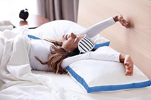 Utopia Bedding Almohadas 45 x 74 cm (2 Unidades) - Tejido de Mezcla de algodón con Relleno de poliéster 3D - Transpirable y Suave (Azul)