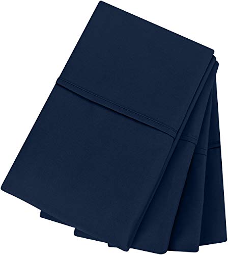 Utopia Bedding Funda Almohada 50x75cm - Juego De 4 Funda De Almohada De Suave Microfibra Cepillada con Cierre De sobre - Azul Marino