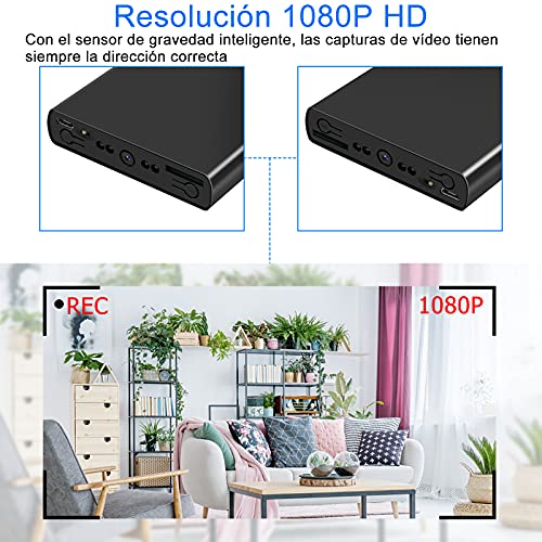 UYIKOO Camara Espia Oculta, 10000mAh Mini Cámaras Espías 1080P HD, Camara Seguridad con Visión Nocturna Detector de Movimiento 50 Horas de Grabación