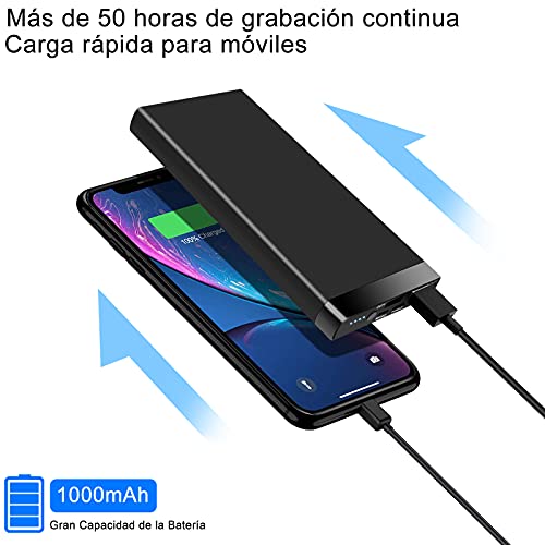 UYIKOO Camara Espia Oculta, 10000mAh Mini Cámaras Espías 1080P HD, Camara Seguridad con Visión Nocturna Detector de Movimiento 50 Horas de Grabación