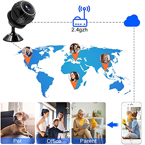 UYIKOO Mini Cámara Espía WiFi Cámara Espía Oculta para Vigilancia Doméstica Cámaras Ocultas con Detección de Movimiento/Visión Nocturna Soporte Grabación en Bucle y Vista Remota