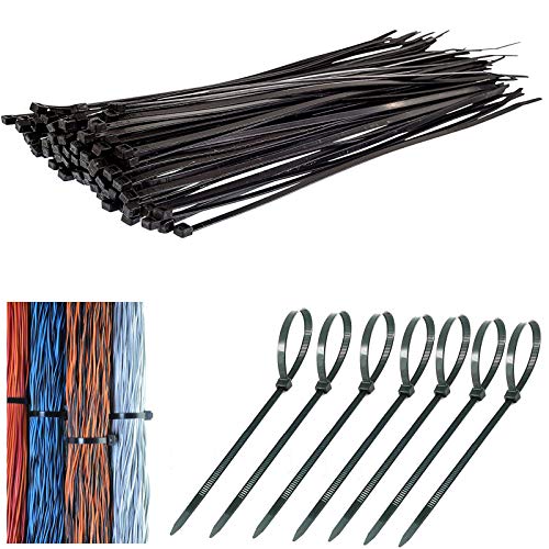 Vandove Bridas para Cables, 500 Pieza 150mm x 2.8mm Sujetacables Reutilizables Juego de Bridas para Cables Nailon, Autoblocantes Duraderas, para el Hogar Cocina Jardín Negro