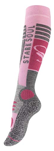 VCA - 2 pares de calcetines funcionales de esquí para mujer, calcetines de esquí con acolchado especial, Otoño-Invierno, Mujer, color Rosa oscuro/gris., tamaño 35-38