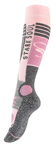 VCA - 2 pares de calcetines funcionales de esquí para mujer, calcetines de esquí con acolchado especial, Otoño-Invierno, Mujer, color rosa/gris, tamaño 39-42