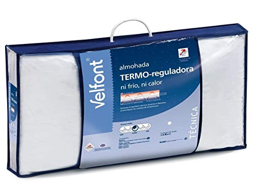 Velfont Almohada Termo-reguladora Doble Funda hipoalergenica Tratamiento aloevera Todas Las Medidas (90cm)