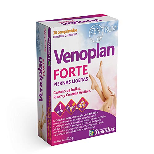 Venoplan Forte 30 Comprimidos| Piernas Cansadas| Piernas Ligeras| Castaño de Indias + Rusco + Centella Asiática| Ayuda a Mejorar la Circulación| Aquisana