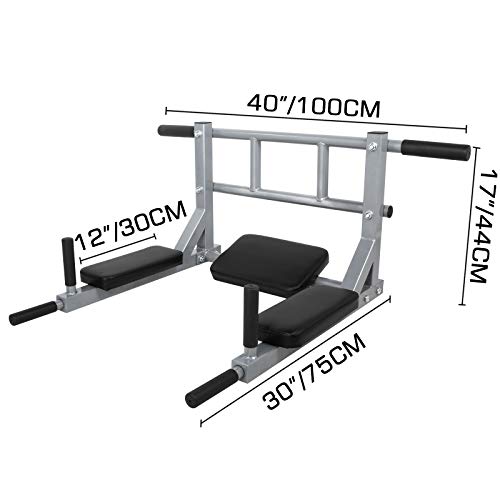 VEVOR Barra de Tracción Montada en La Pared para Todas Personas Ideal para El Entrenamiento Puede Instalar Esta Barra de Tracción Montada en La Habitación El Hogar o En Gimnasio Comercial (Blanco)