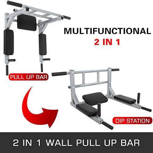 VEVOR Barra de Tracción Montada en La Pared para Todas Personas Ideal para El Entrenamiento Puede Instalar Esta Barra de Tracción Montada en La Habitación El Hogar o En Gimnasio Comercial (Blanco)