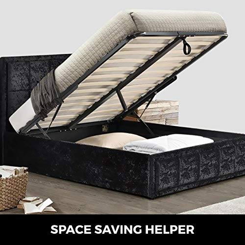 VEVOR Juego de Dos Bisagras para Canapé con Dos Resortes para Cama 1.5x1.8M de Largo Sistema de Elevación con Amortiguadores Bisagra para Canape Herrajes Cama Abatible Pistones para Canapes Negro