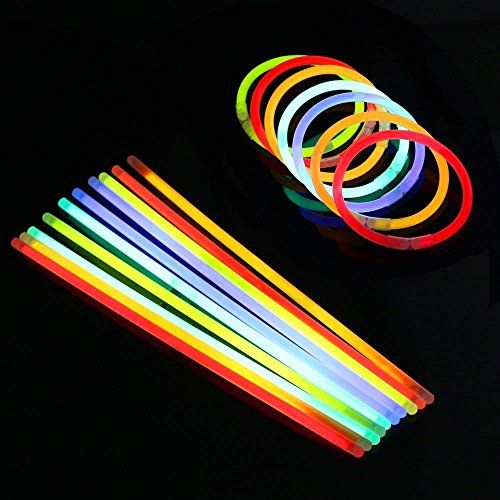 Vicloon 100 Pcs Barras Luminosas,Pulseras Fluorescentes Tubos Luminosos,Pulseras Luminosas para Carnaval Festividad Fiestas Disfraces