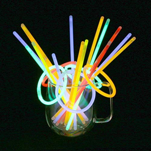 Vicloon 100 Pcs Barras Luminosas,Pulseras Fluorescentes Tubos Luminosos,Pulseras Luminosas para Carnaval Festividad Fiestas Disfraces