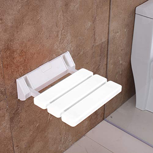 Victool Asiento de Ducha, Asiento de Ducha de Hoja abatible montado en la Pared Banco de baño Plegable para Sala de Sauna doméstica, Blanco