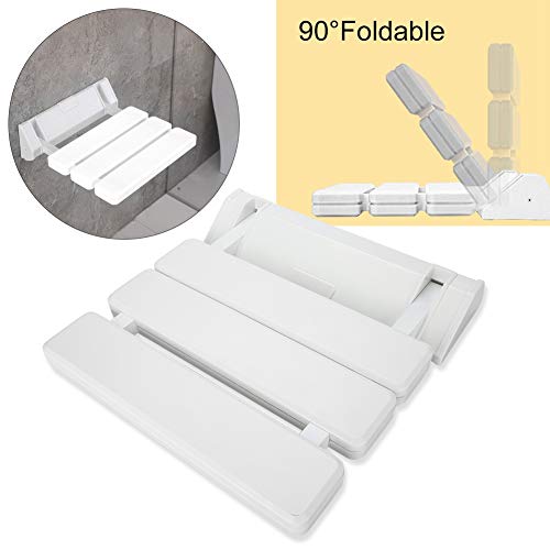 Victool Asiento de Ducha, Asiento de Ducha de Hoja abatible montado en la Pared Banco de baño Plegable para Sala de Sauna doméstica, Blanco