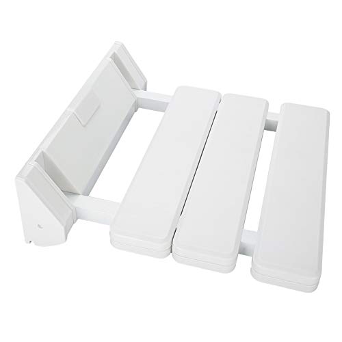 Victool Asiento de Ducha, Asiento de Ducha de Hoja abatible montado en la Pared Banco de baño Plegable para Sala de Sauna doméstica, Blanco