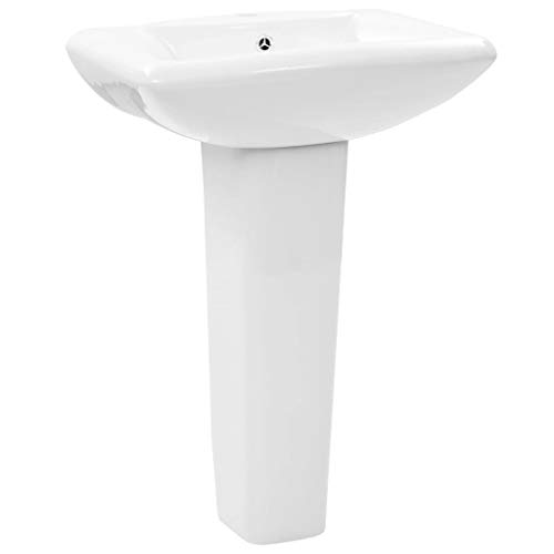 vidaXL Lavabo de Pie Cerámica Blanco 580x470x200 mm Muebles de Baño Grifería