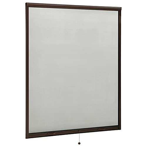 vidaXL Mosquitera Enrollable para Ventanas Corredera Tela Insectos Moscas Avispas Abejas Puerta Balcón Terraza Persiana Protección Marrón 150x170 cm