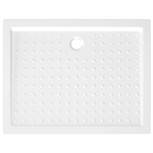 vidaXL Plato de Ducha con Puntos Base Placa Receptor Cuarto de Baño Aseo Resistente a Arañazos Manchas Antideslizante ABS Blanco 90x70x4 cm