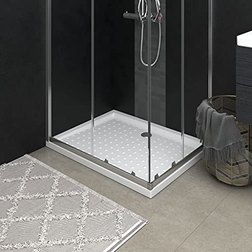 vidaXL Plato de Ducha con Puntos Base Placa Receptor Cuarto de Baño Aseo Resistente a Arañazos Manchas Antideslizante ABS Blanco 90x70x4 cm