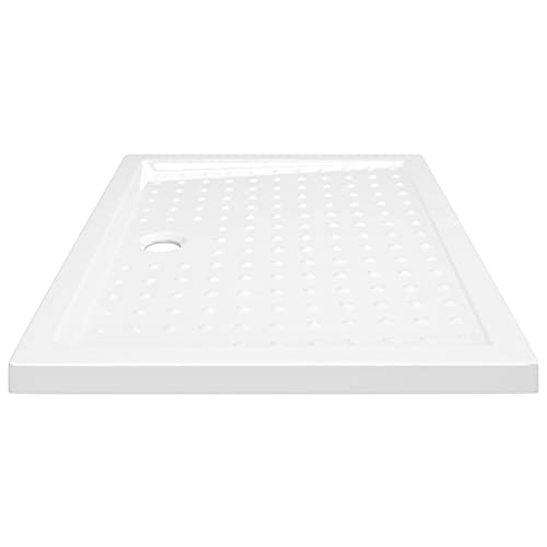 vidaXL Plato de Ducha con Puntos Base Placa Receptor Cuarto de Baño Aseo Resistente a Arañazos Manchas Antideslizante ABS Blanco 90x70x4 cm