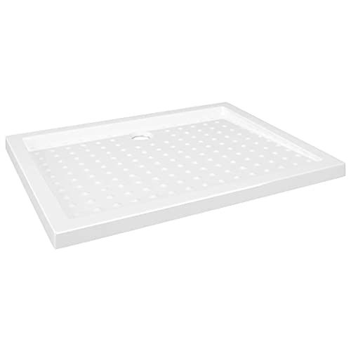 vidaXL Plato de Ducha con Puntos Base Placa Receptor Cuarto de Baño Aseo Resistente a Arañazos Manchas Antideslizante ABS Blanco 90x70x4 cm