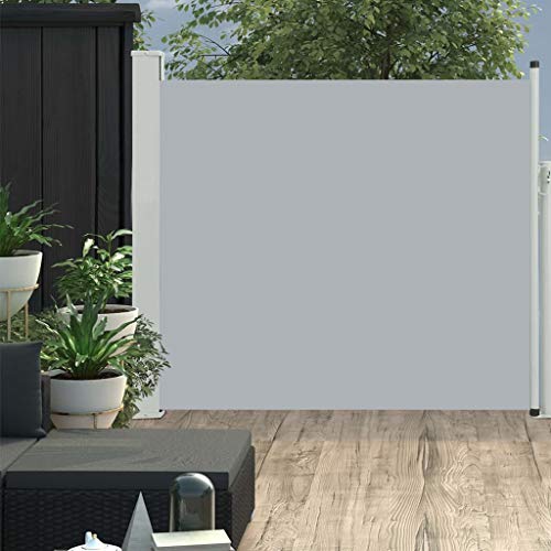 vidaXL Toldo Lateral Retráctil Poste de Acero Gris 160x300 cm Mampara Terraza