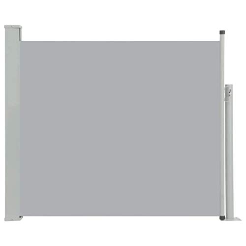 vidaXL Toldo Lateral Retráctil Poste de Acero Gris 160x300 cm Mampara Terraza