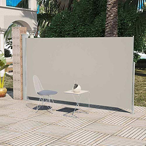 vidaXL Toldo Lateral Retráctil Poste de Acero Gris 160x300 cm Mampara Terraza