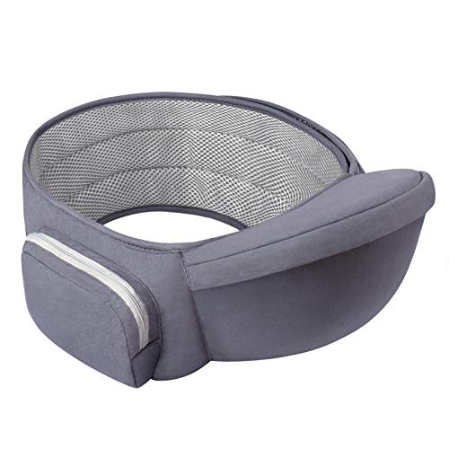 Viedouce Portabebé Ergonómico Asiento de Cadera,Algodón Puro Ligero,Taburete de Cintura de Posición Múltiple por Bebé Niños 6-36 Meses (Gris Oscuro)