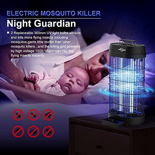 VIFLYKOO Lámpara Antimosquitos, 22W UV Lámpara Anti Mosquitos Destructora de Insectos eléctrica Sin químicos tóxicos,Trampas para Insectos Matamoscas Area efectiva 100㎡ para Interior ……