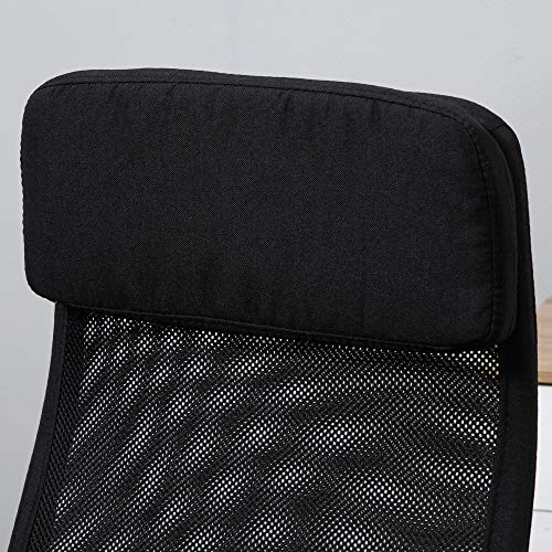 Vinsetto Silla de Oficina Ergonómica Silla de Escritorio Basculante Giratoria con Altura Ajustable del Asiento para Hogar Oficina 62x62x118-128 cm Negro