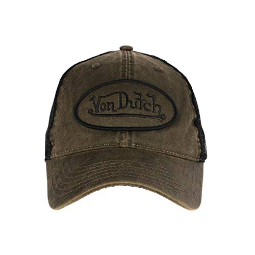 Von Dutch - Gorra de béisbol con efecto piel, para hombre gris Talla única