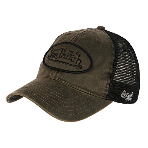 Von Dutch - Gorra de béisbol con efecto piel, para hombre gris Talla única