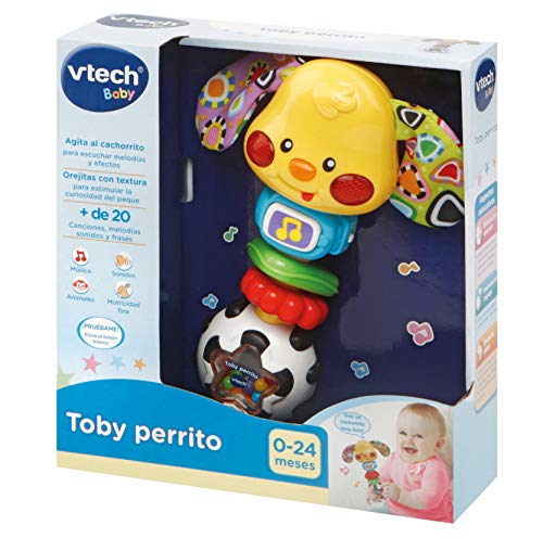 VTech- Toby Perrito Sonajero Electrónico con Luz Y Voz, Multicolor, Talla Única (3480-184722)