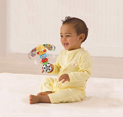 VTech- Toby Perrito Sonajero Electrónico con Luz Y Voz, Multicolor, Talla Única (3480-184722)