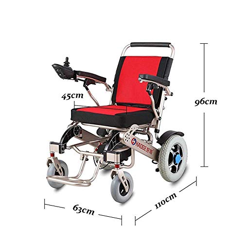 WBJLG Silla de Ruedas eléctrica para Ancianos discapacitados, Silla de Ruedas eléctrica Plegable para Ancianos, discapacitados y Pacientes con hemiplejía