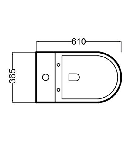 Wc Inodoro Compacto Adosado a Pared Sistema Rimless y Fondo Reducido | Wc Completo con Salida Dual y Asiento con caída Amortiguada