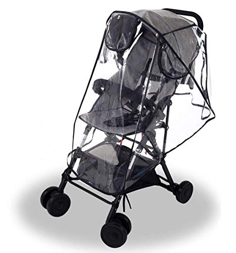 Wemk Protector de Lluvia para Silla de Paseo, Cubierta de Lluvia para Cochecitos, con 3 Ventanas de Ventilación, Burbuja de Lluvia de Material de EVA - Tamaño Mediano