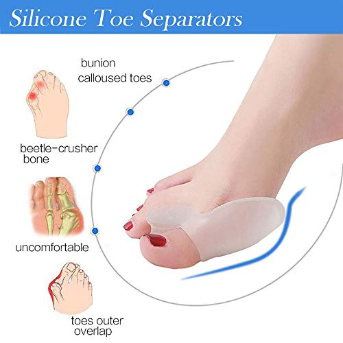 WHBQ Separador Dedos Pie, Corrector De Juanetes para Tratar Y Prevenir Varios Problemas En Los Pies, Hallux Valgus Dedo Martillo1 Set