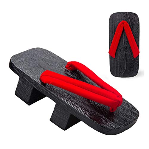 Without Logo ZCPCS Samurai de Japón Paulownia dragón impresión Geta Zuecos for Hombre de Madera al Aire Libre Naruto Sandalias étnicas Chinas Zapatos de Cosplay con los Calcetines