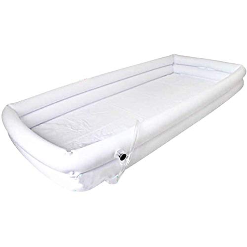 WLKQ Bañera para Discapacitados, Ayudas De Baño Inflables Médicas De PVC para Adultos, con Bomba + Bolsa De Agua De Ducha + Almohada Inflable, para Pacientes Encamados Que