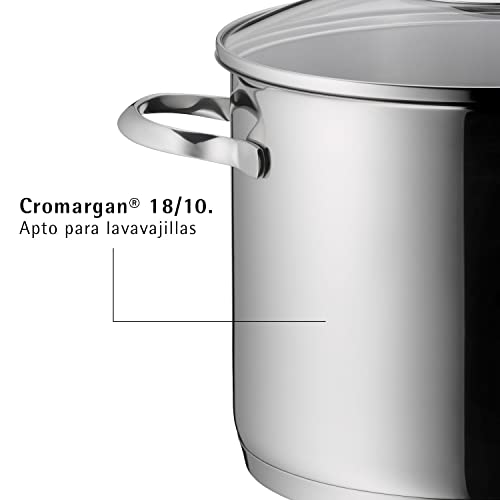 WMF Provence Plus - Batería de Cocina, Acero Inoxidable Cromargan, Tapas de Cristal, Apta para Todo Tipo de Cocinas, 5 Piezas