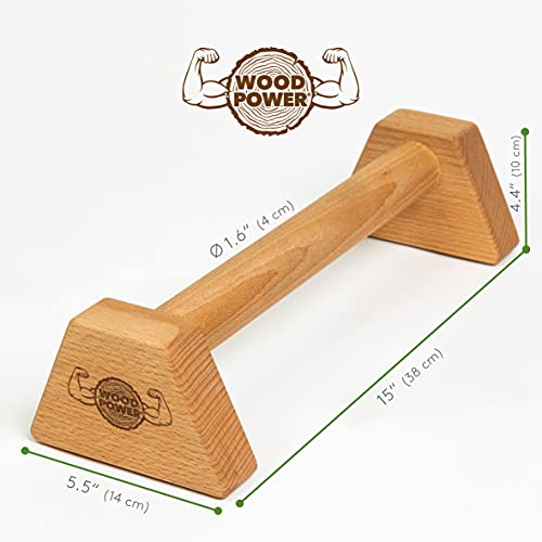 WOODPOWER PowerBars: mini barras paralelas de madera, agarres flexiones, calistenia agarre madera