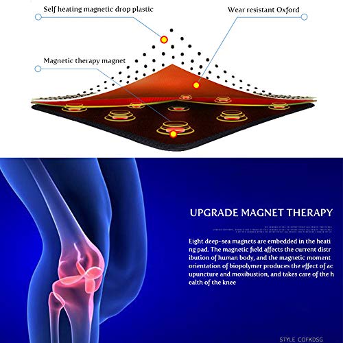 Wopohy - Rodillera magnética, 1 par de almohadillas magnéticas, autocalentamiento, rodillera de masaje de rodilla, soporte para senderismo, fútbol, baloncesto, correr, jumper rodilla, tenis